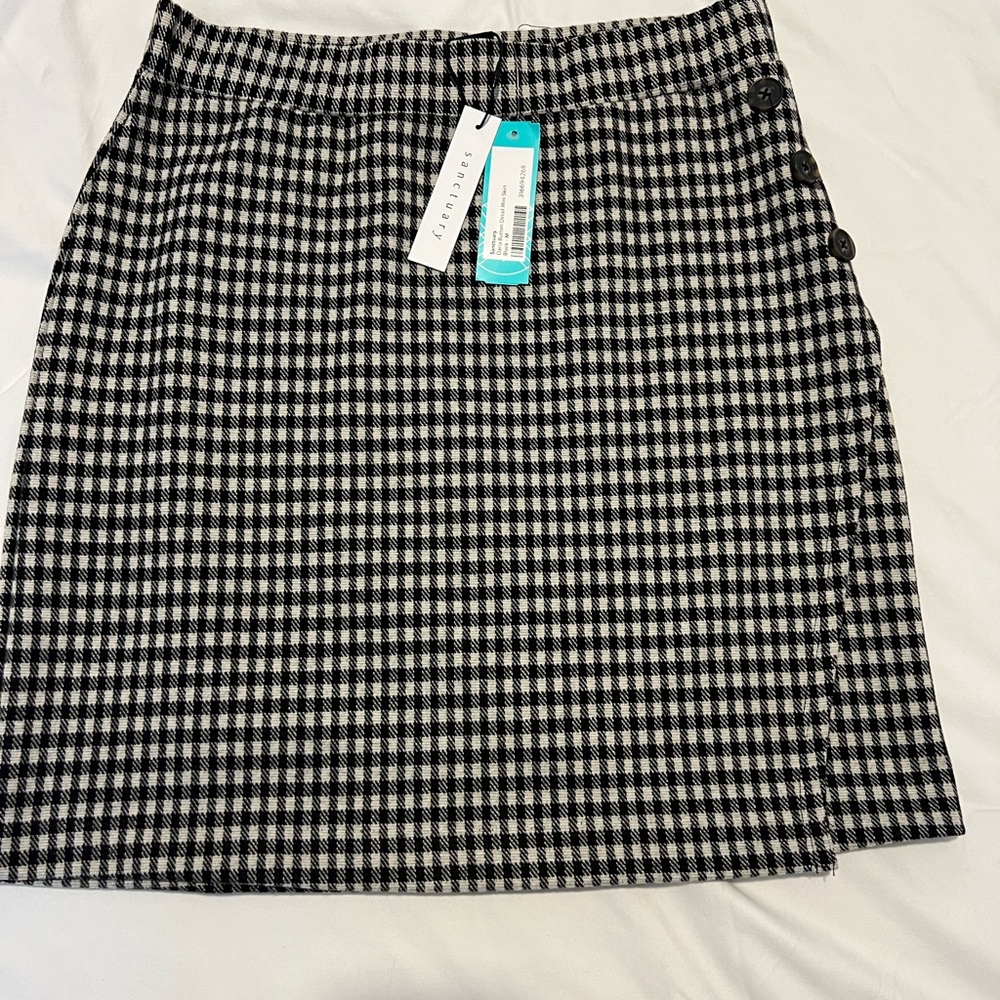 Sanctuary Black and White Plaid Pencil Skirt